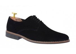 Pantofi barbati casual din piele naturala intoarsa - Model Negru 184 Vel
